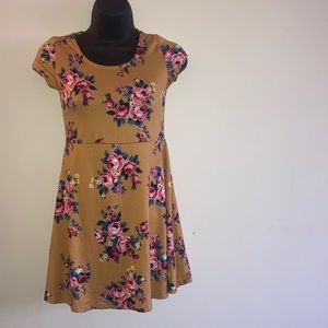 Mustard Yellow Floral Dress 👗